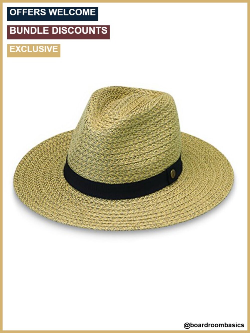 Men's Palmer Fedora, 100% Paper Braid, UPF 30+ Sun Protection, Adjustable
